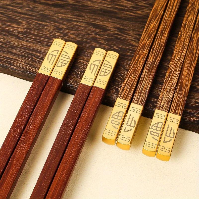 Household Rosewood Wooden Chopsticks Set Solid Wood Chopsticks Wooden Chopsticks Japanese Wooden Tableware Red