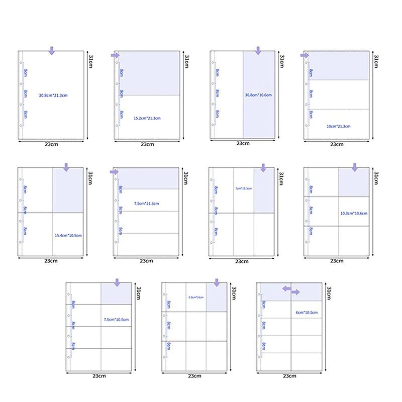 A4 Przezroczysty Holder na Fotokarty Album na Zdjęcia z Luźnymi Kartkami Wkłady 1/2/3/4/6/8/9/10 Kieszeni Strona Wewnętrzna Segregator na Karty Książka Kolekcjonerska
