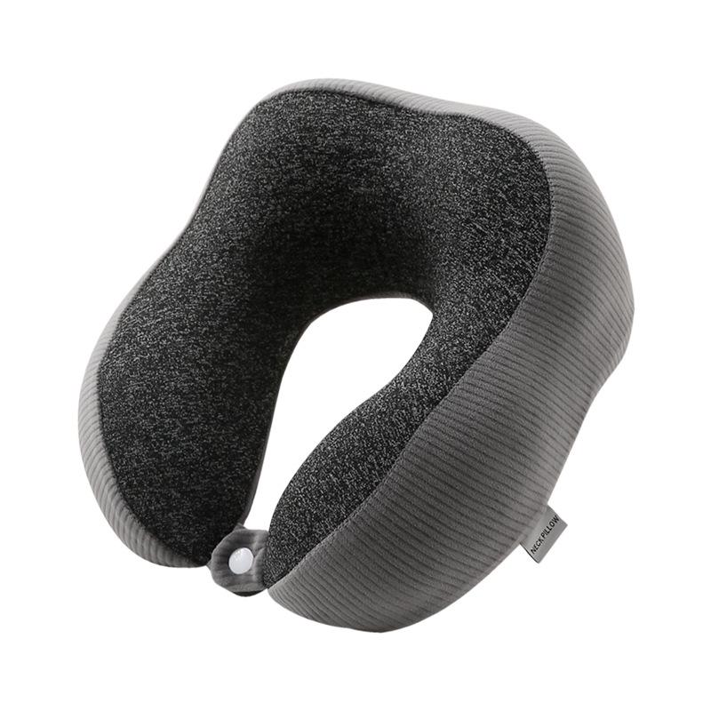 U-Shaped Travel Pillow, Memory Foam Neck Support, Slow Rebound Nap Pillow, Cationic Stripe Design.