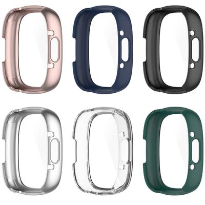 Displayschutzhülle Vollständige Abdeckung PC Schutzhülle Waschbare Bumper-Schale Skin für Sense2/Versa4 Smartwatch