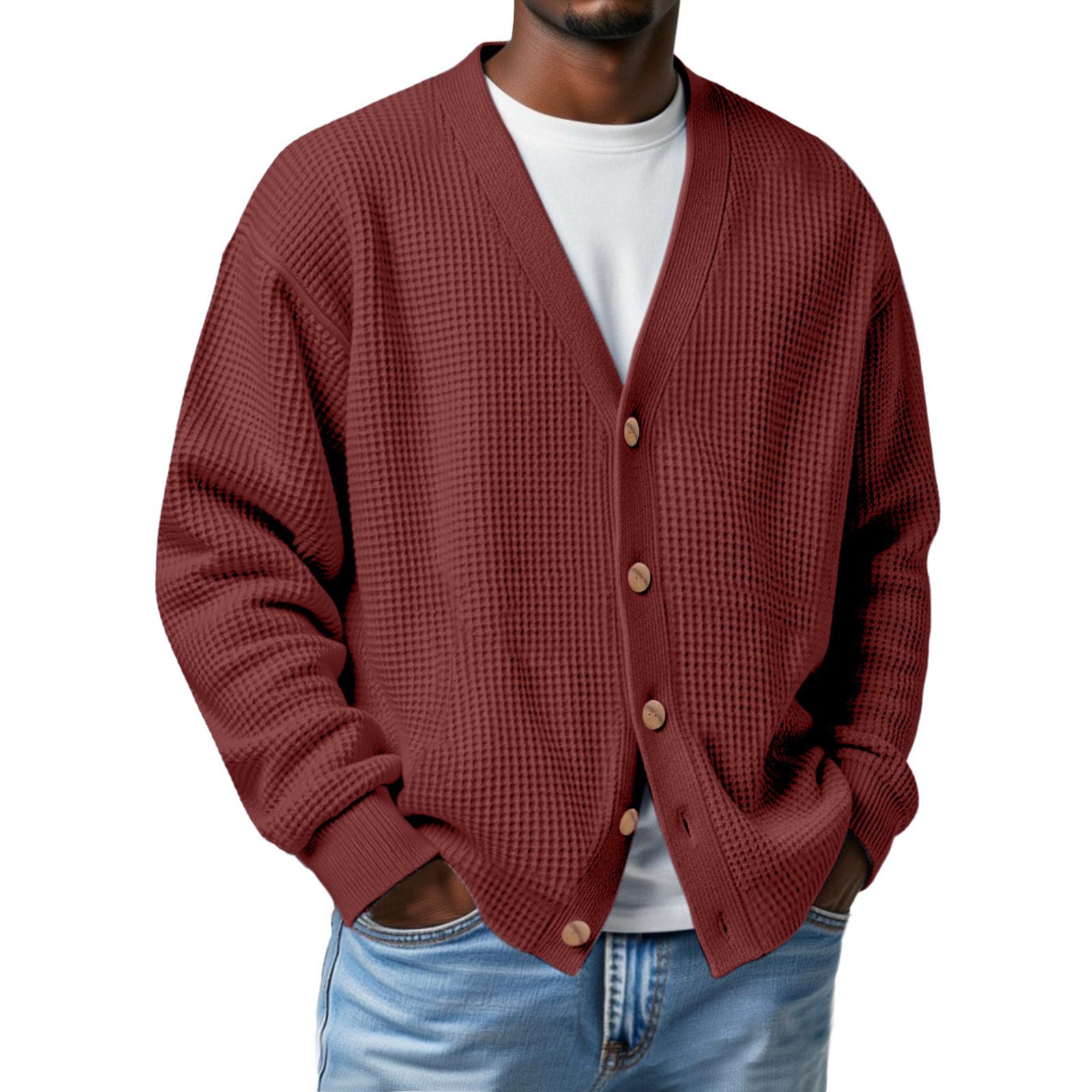 

Men s Ribbed Knit Long-Sleeve Cardigan L