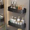 Punch-Free Bathroom Shelf Wall Mounted Shampoo Makeup Storage Holder Kitchen Toilet Square Self Adhesive No Drill Shower Shelves