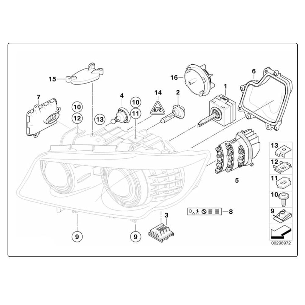 Vorderer Linker LED-Blinker Xenon-Scheinwerfermodul für BMW 3er E90