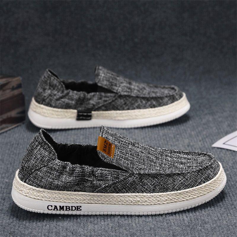 Casual Men's Shoes with Lazy Canvas Shoes Summer Foot Cover Soft Sole Comfortable Breathable Cloth Shoes