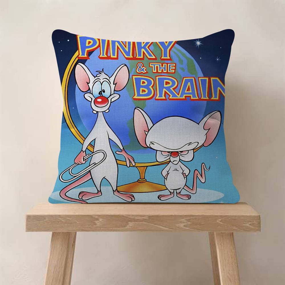 Cartoon Pinky and the Brain Office Cushion Pillowcase Car Cushion Cover45X45CM Lumbar Pillowcase Sofa Pillowcover