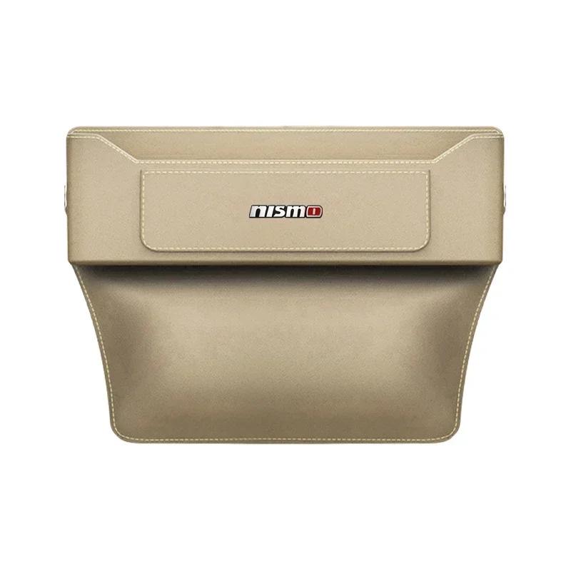 Car Seat Gap Storage Box Leather Crevice Side Pocket Wallet For Nissan Nismo Tiida Teana GTR Juke Note Versa Almera Accessories