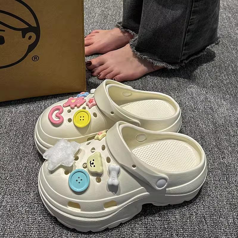 Women's Chunky Height-Boosting Odor-Resistant EVA Beach Sandals - Trendy Summer Baotou Slippers