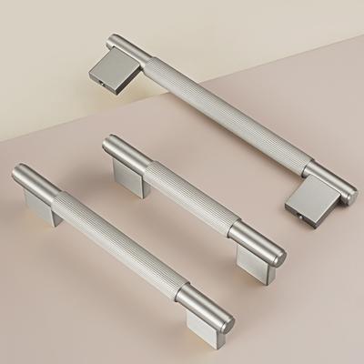 Dooroom Massives Messing Gerades Maserungsmuster Schwarz Moderner Stil Schrank Kühlschranktürgriff Schubladenknöpfe Beschläge Griffe