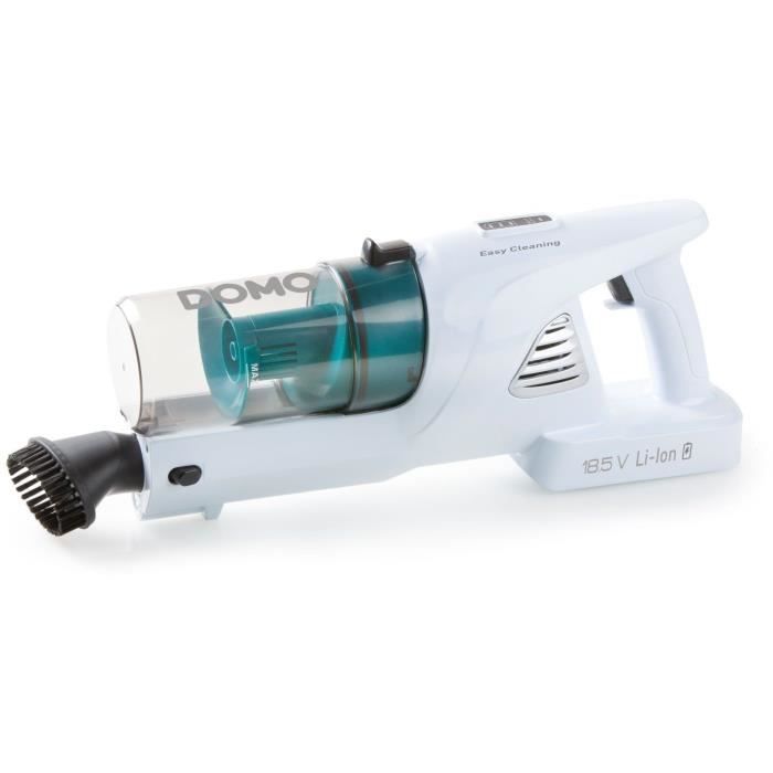 DOMO DO233SV - Aspirateur balai sans fil 2-en-1 - 2 vitesses - Système cyclonique - Autonomie 20min - Réservoir poussière 0,6L