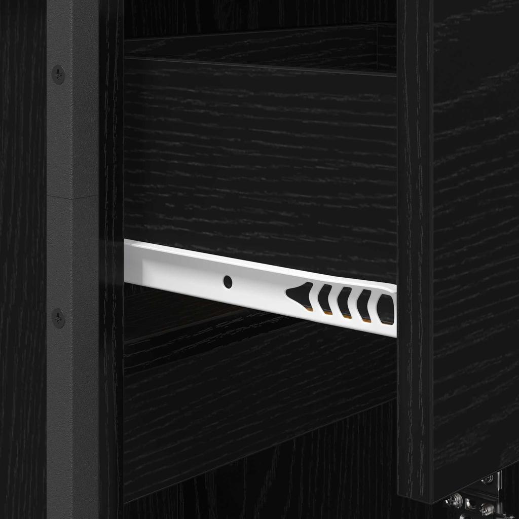Bathroom Cabinet with Door Black Oak Effect 40 x 30 x 100 cm
