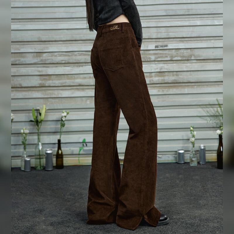 UNIFREE Women's Retro American Style Corduroy Flare Pants