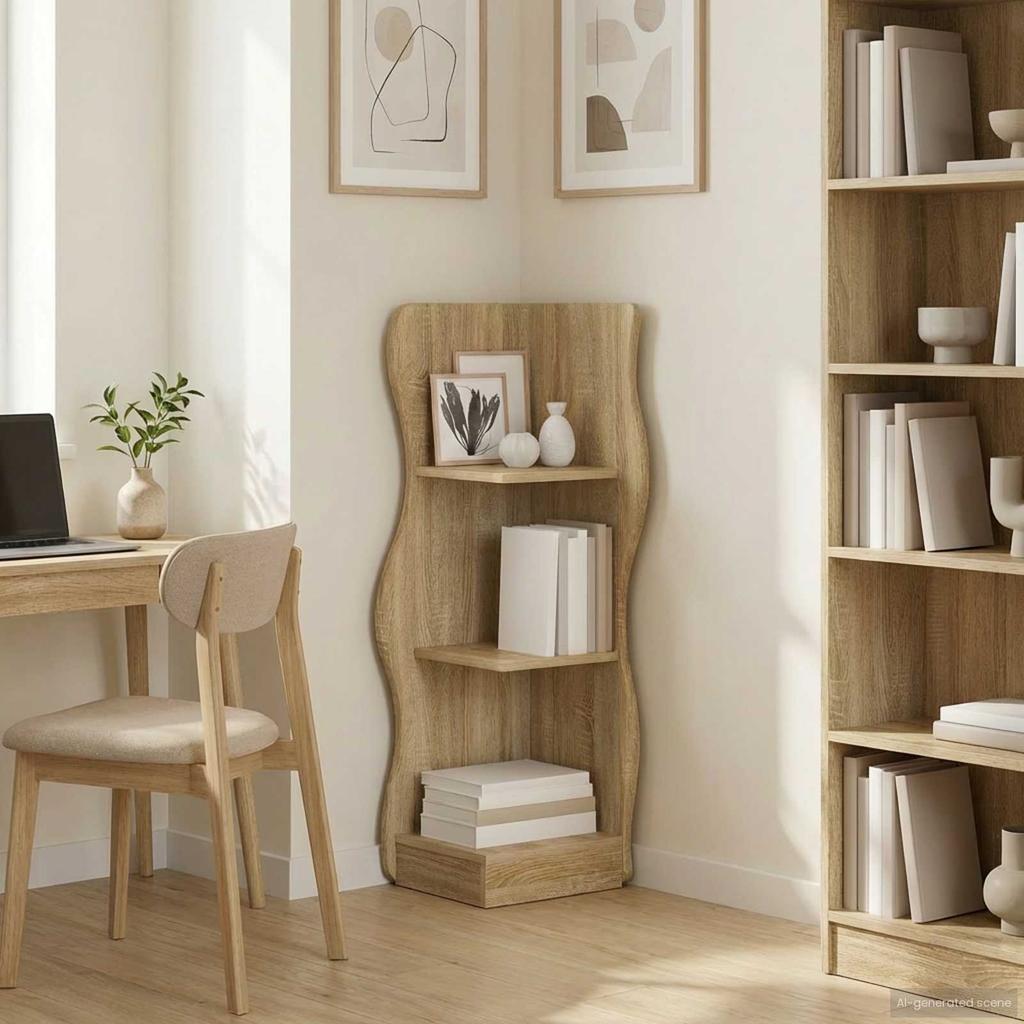 Corner Shelf with Shelf Sonoma Oak 34 x 33 x 102 cm Engineered Wood