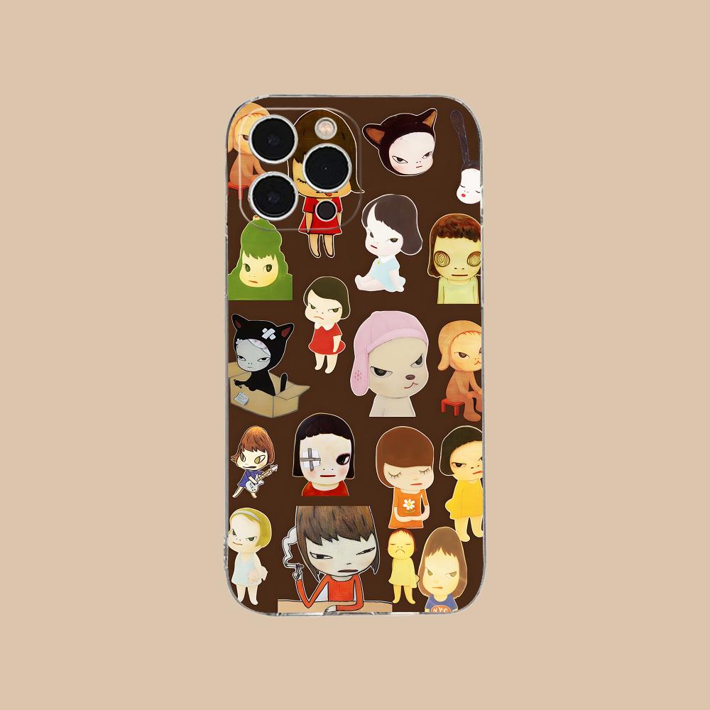 Anime Yoshitomo Nara Phone Case for iPhone 17 16 15 14 13 12 11 X XR XS Air Pro Max Plus Mini Clear Colorful Cover Luxury Pretty