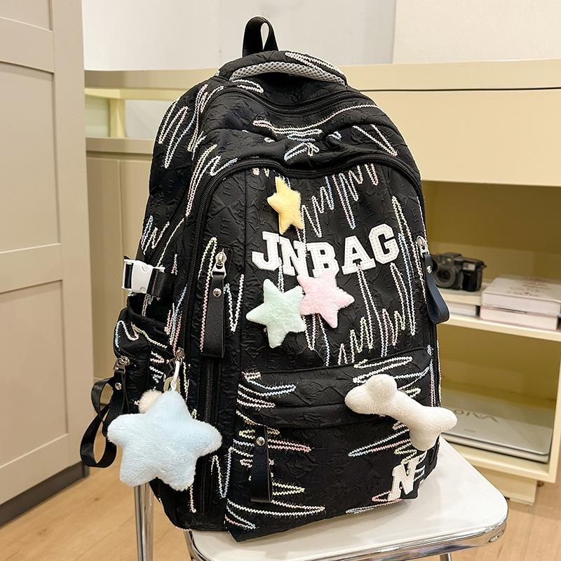 Schoolbags Children Elementary School Girls Junior High School Students High School Students Make up Lessons Bag Letters High Appearance