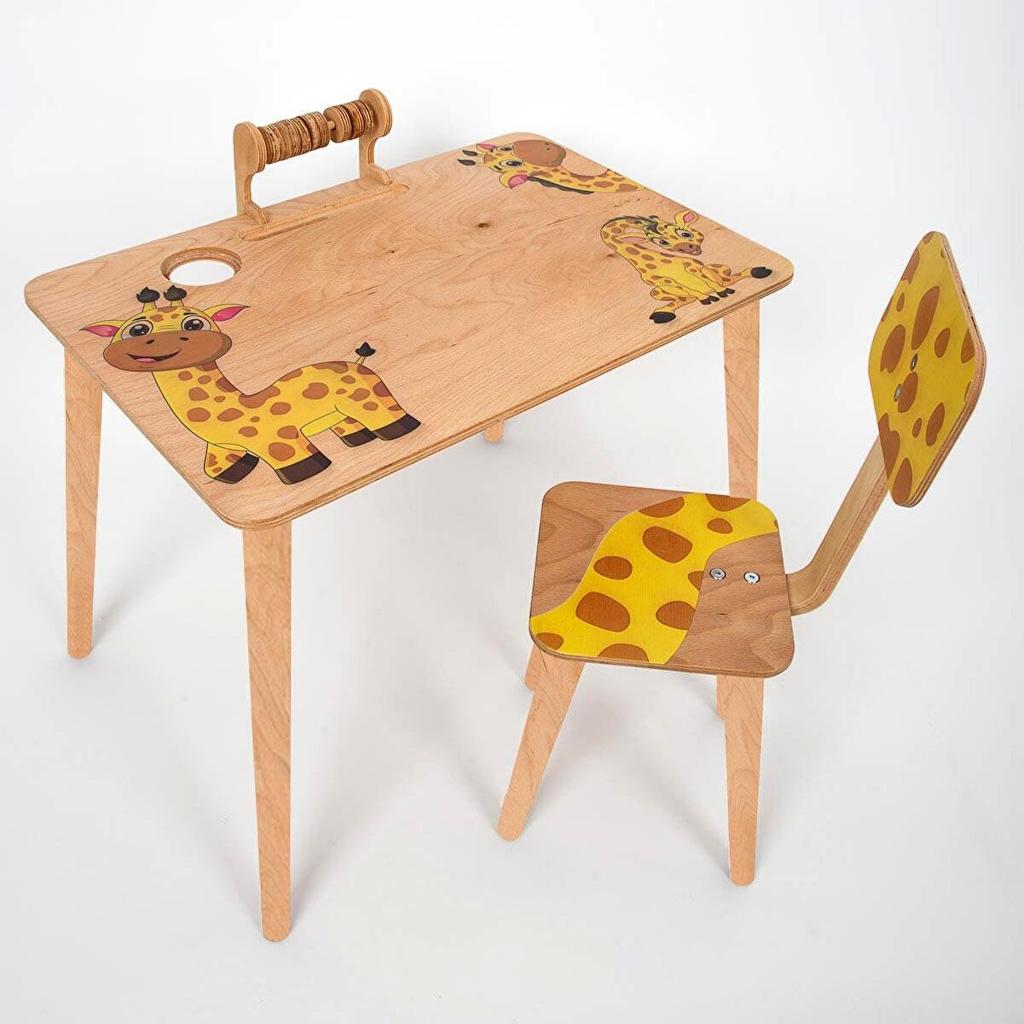 Buy Yeshill's Home Wooden Giraffe Children's Table Chair Set Activity