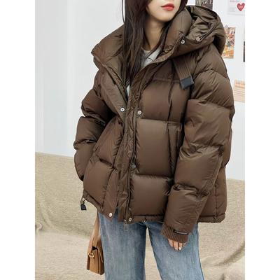 Winter Women's Hooded Puffer Jacket Down Thickened Short Jacket Female Casual Versatile Outwear