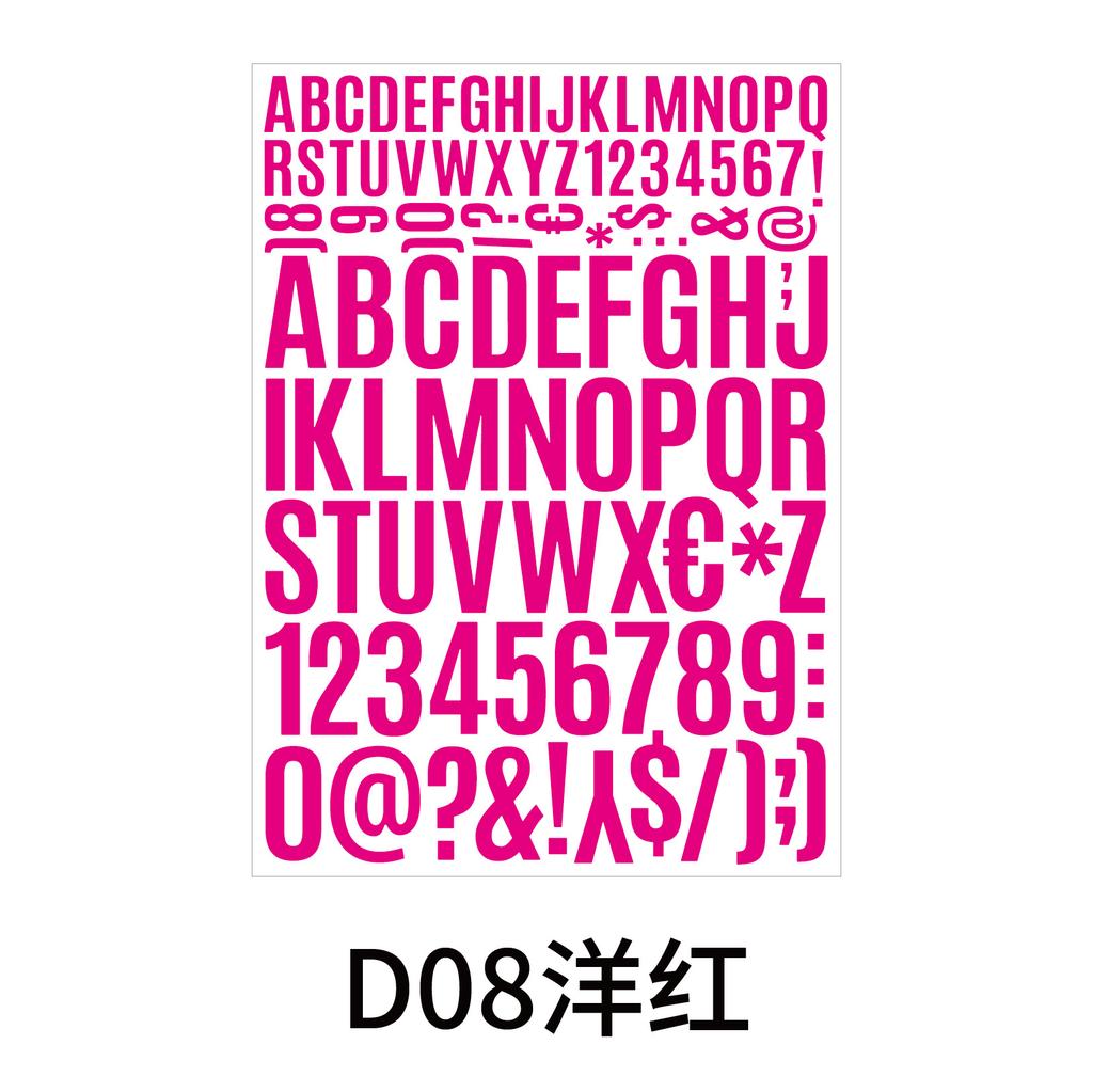 Letter Sticker 2+4cm Vinyl PVC Waterproof Self-adhesive Mailbox Car Size Alphanumeric Sticker