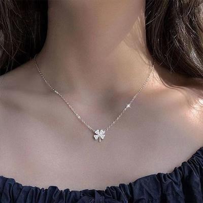 Cubic Four-Leaf Clover Daily Necklace Pendant (Wfgsgyl)