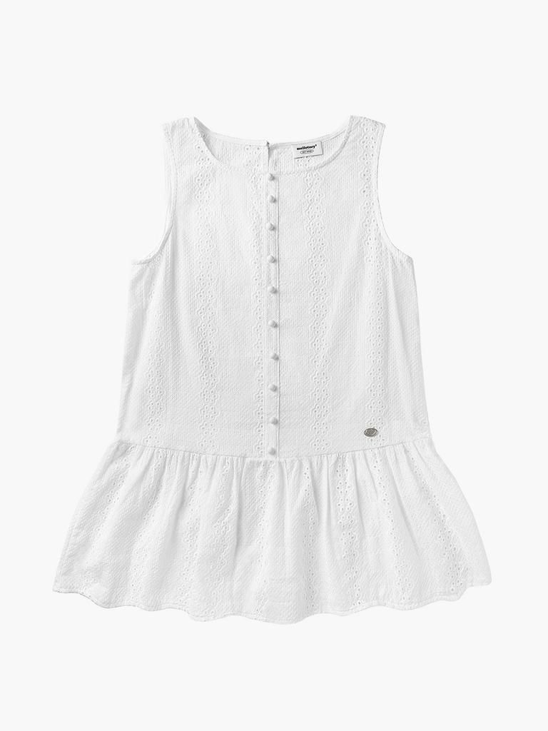 Mellotoli Eyelet Embroidery Mini Dress (White)