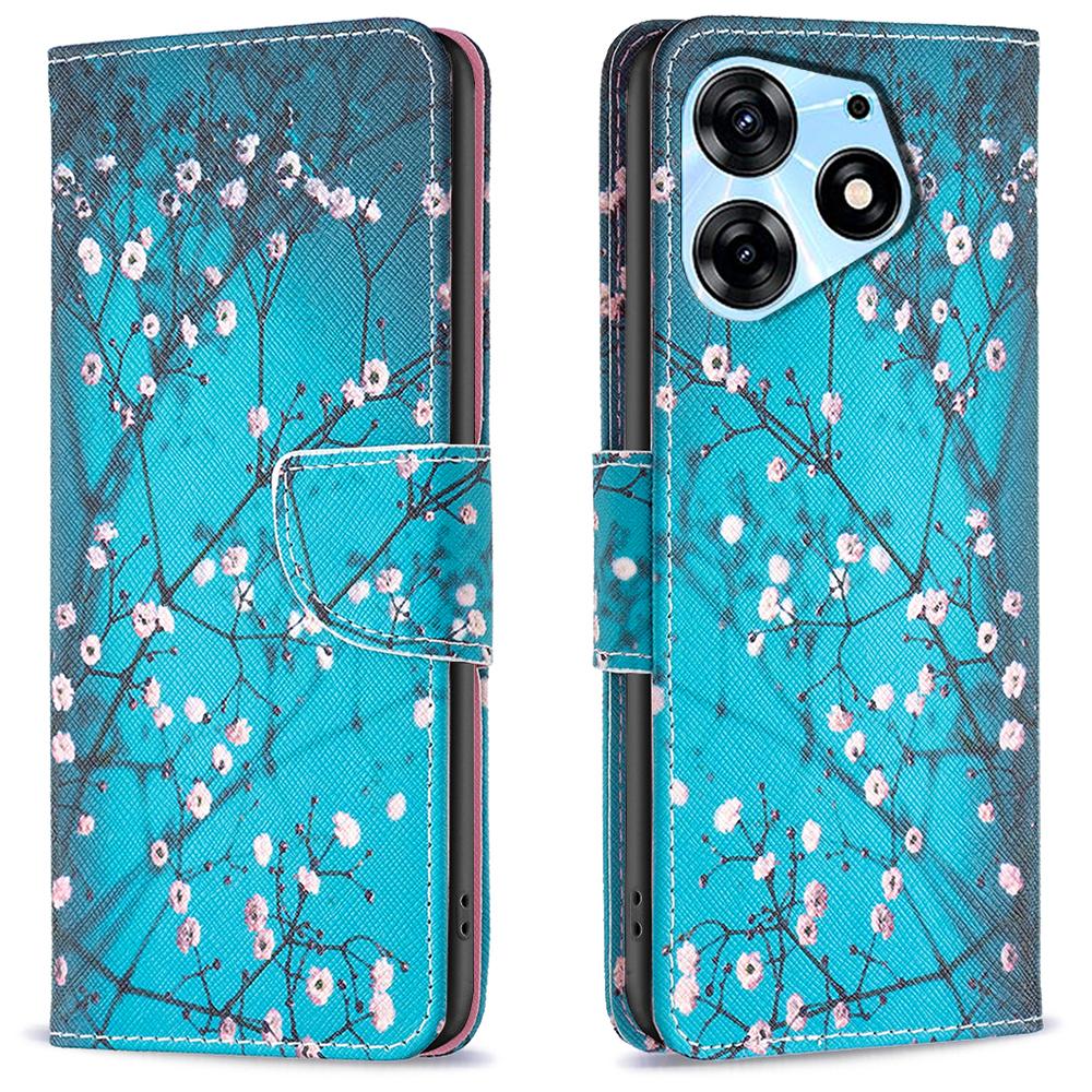 Für Infinix Hot 40/Hot 40 Pro Leder Handyhülle Schutzhülle mit Geldbörse Muster bedruckt