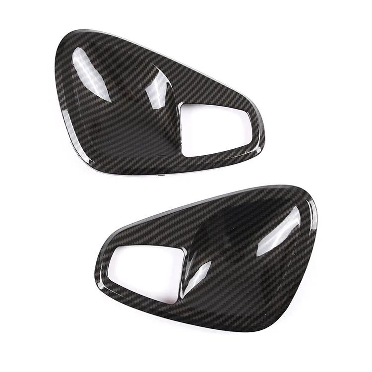 Door Armrest Handle Cover Trim And Door Bowl Frame Carbon fiber Sticker For Mercedes Smart Fortwo 451 2009-2014