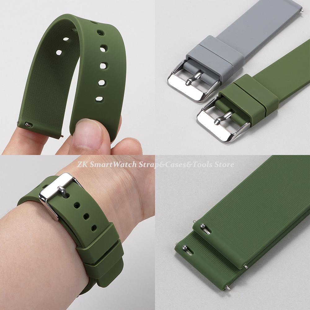 Bracelet Silicone à Libération Rapide 12/14/16mm 18mm 20mm 22mm 24mm Étanche Caoutchouc Bracelet pour Montre Connectée Huawei GT2/GT3