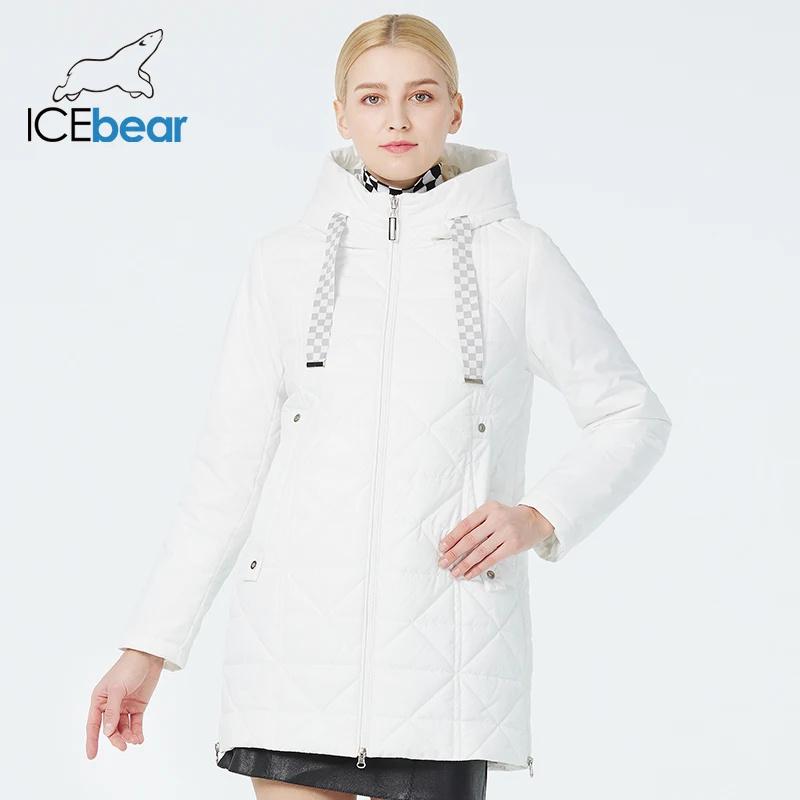 

ICEbear, новинка 2023 года, женское стеганое пальто, весенне-осенняя свободная парка средней длины, женская модная легкая хлопковая стеганая куртка GWC3651D