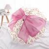 1pc Floral Bow Automatic Folding Umbrella, 8-Rib Iron Frame, Casual Outdoor Accessory for Birthday Festival Gifts Yy251128205