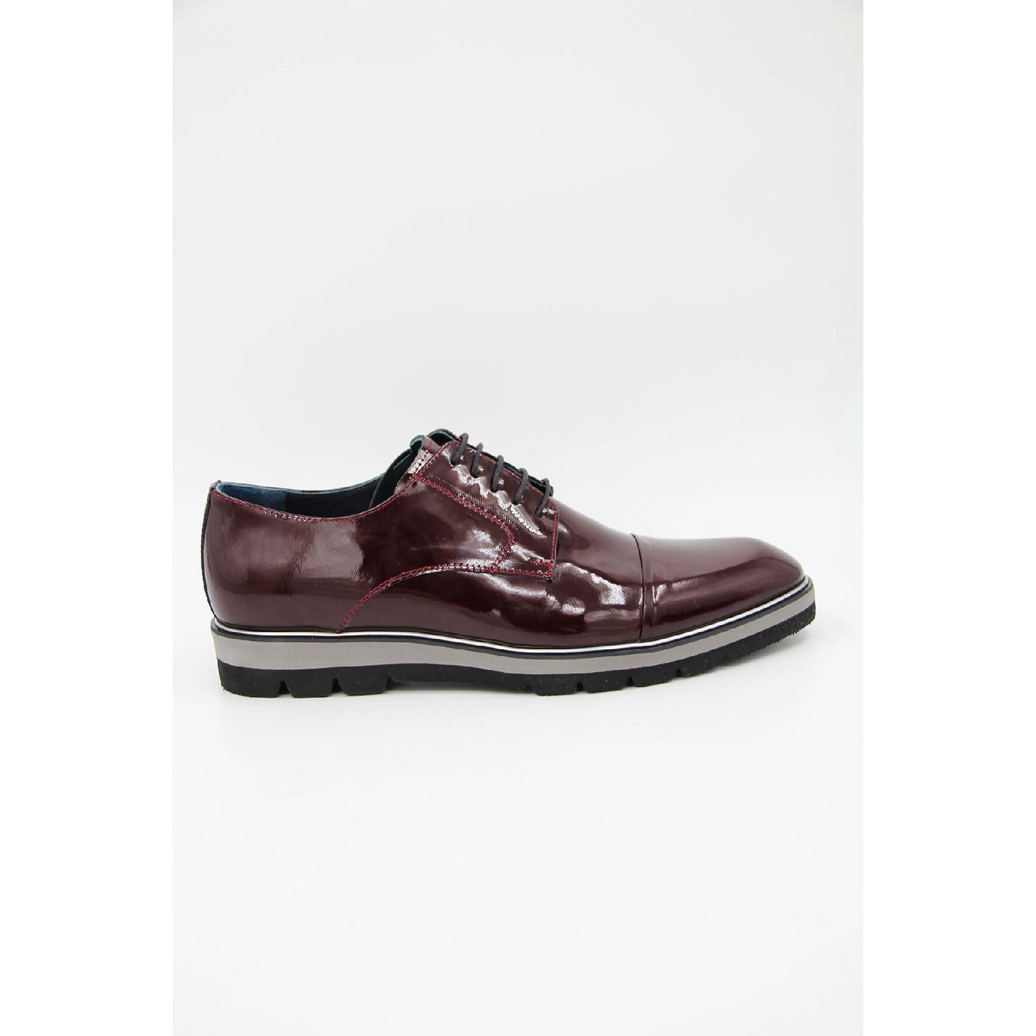 

E606 Men s Patent Leather Shoes - Claret Red 39