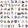 60PCS Medieval knight Stickers Scrapbook  Art DIY Gift Laptop Phone DIY Aesthetic Laptop Luggage Graffiti Decal Waterproof