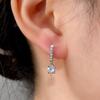 Huiatn Dainty Women's Dangle Earrings with Round CZ Charm  Color/Gold Color Daily Wear Chic Ear Accessories Girls Jewelry
