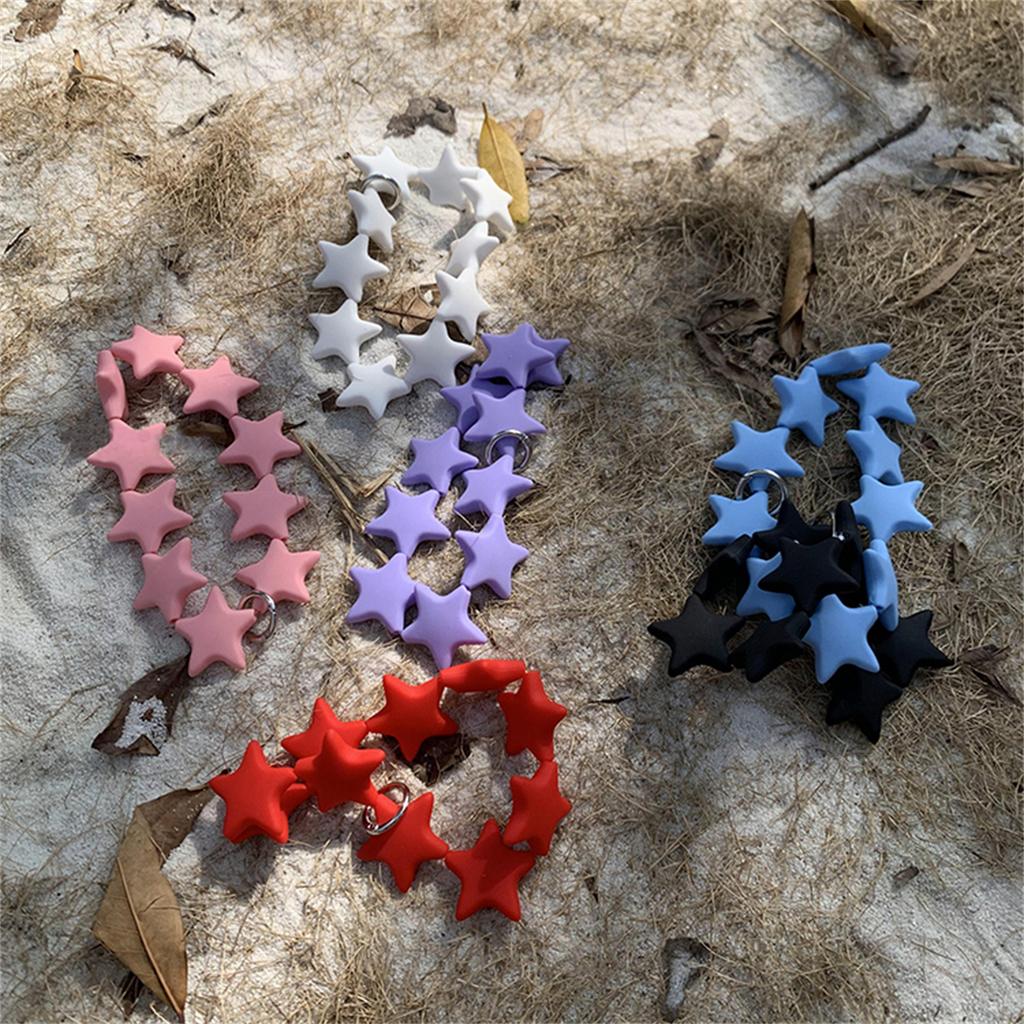 Coloful Silicone Star Rope Phone Chain Lanyard Charm Strap Wrist Beaded Hanging Cord Bracelet Keychain for CCD Camera Sweet Girl