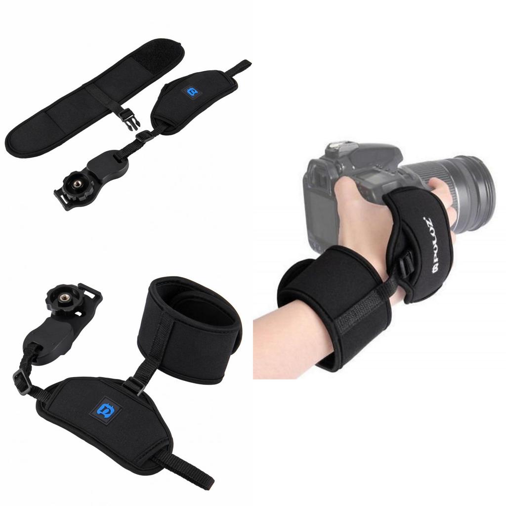 Puluz Dicke Bull Dslr Kamera Handschlaufe Wasserdichte Kamera Handschlaufe Digitalkamera Handschlaufe Bequem Schwarze Farbe