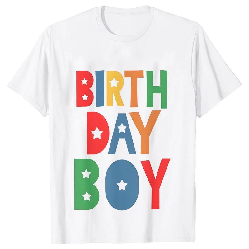Mommy & Daddy Boys Birthday Squad Party T-shirt Y2k Tops Unisex Kids Summer Short Sleeve Tees Family Matching Oversized Clothing