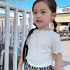 Ice Silk Embroidered Ruffle Sleeve Kids' T-Shirt - Cute Summer Top for Little Girls