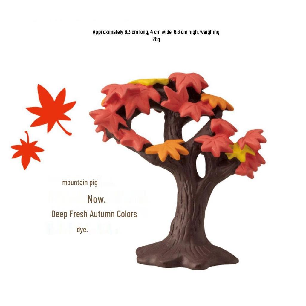 ZAKKA Autumn Harvest Resin Cat Figurine with Persimmon Tree - Trendy INS Blind Box Ornament