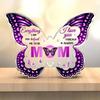 Mother's Day Acrylic Decoration, Mom Purple Butterfly-shaped Acrylic Decoration Gift for Mother, Party Decoration Bookshelf Desk Table Decoration, Nu