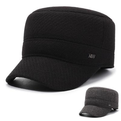 Wintermütze für Herren, samtig, dick, Ohrenschutz, Wolle, Schiebermütze, Mütze mittleren Alters, warme Baumwollmütze für den Außenbereich