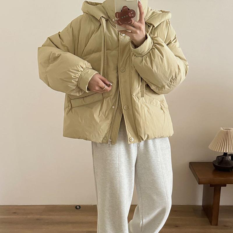 

Морозостойкий милый человечек пуховик с капюшоном из белого утиного пуха женский 2025 зимняя мода двойной слинг утолщенная куртка-пуховик S