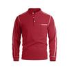 Men's Waffle Knit Long Sleeve Henley Collar Polo Shirts Stand Collar Half Button Casual Pullover Tops Spring Autumn Outdoor Polos