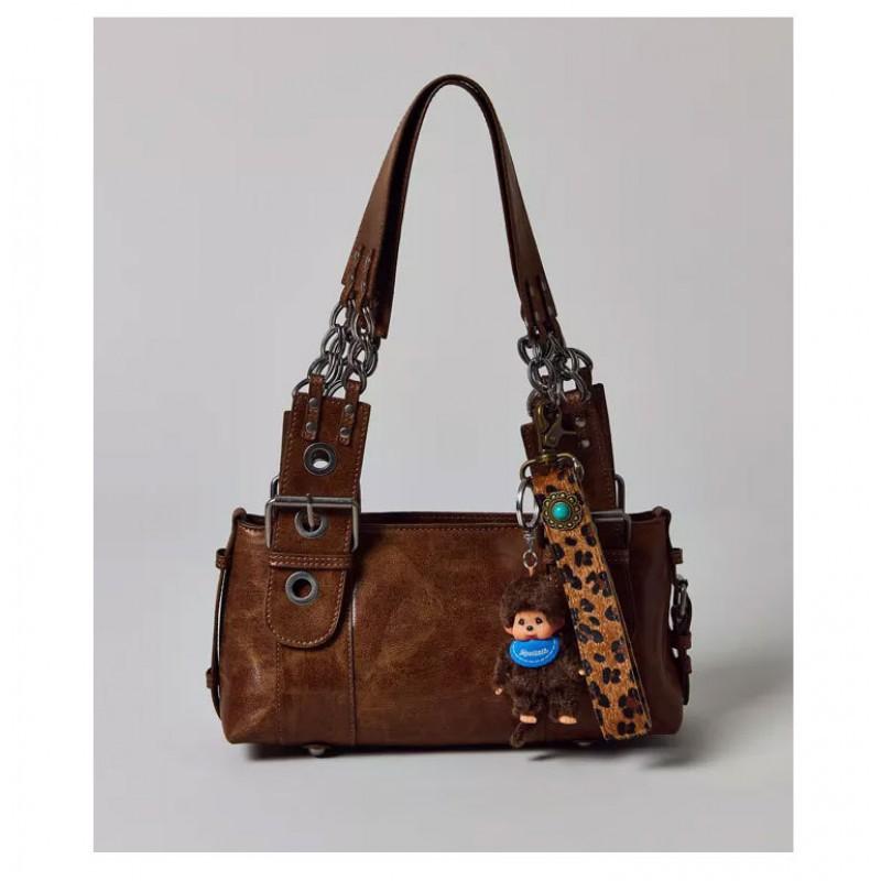 American Retro Used Motorcycle Bag 2025 New Large-capacity Single-shoulder Underarm Maillard Tote Handbag