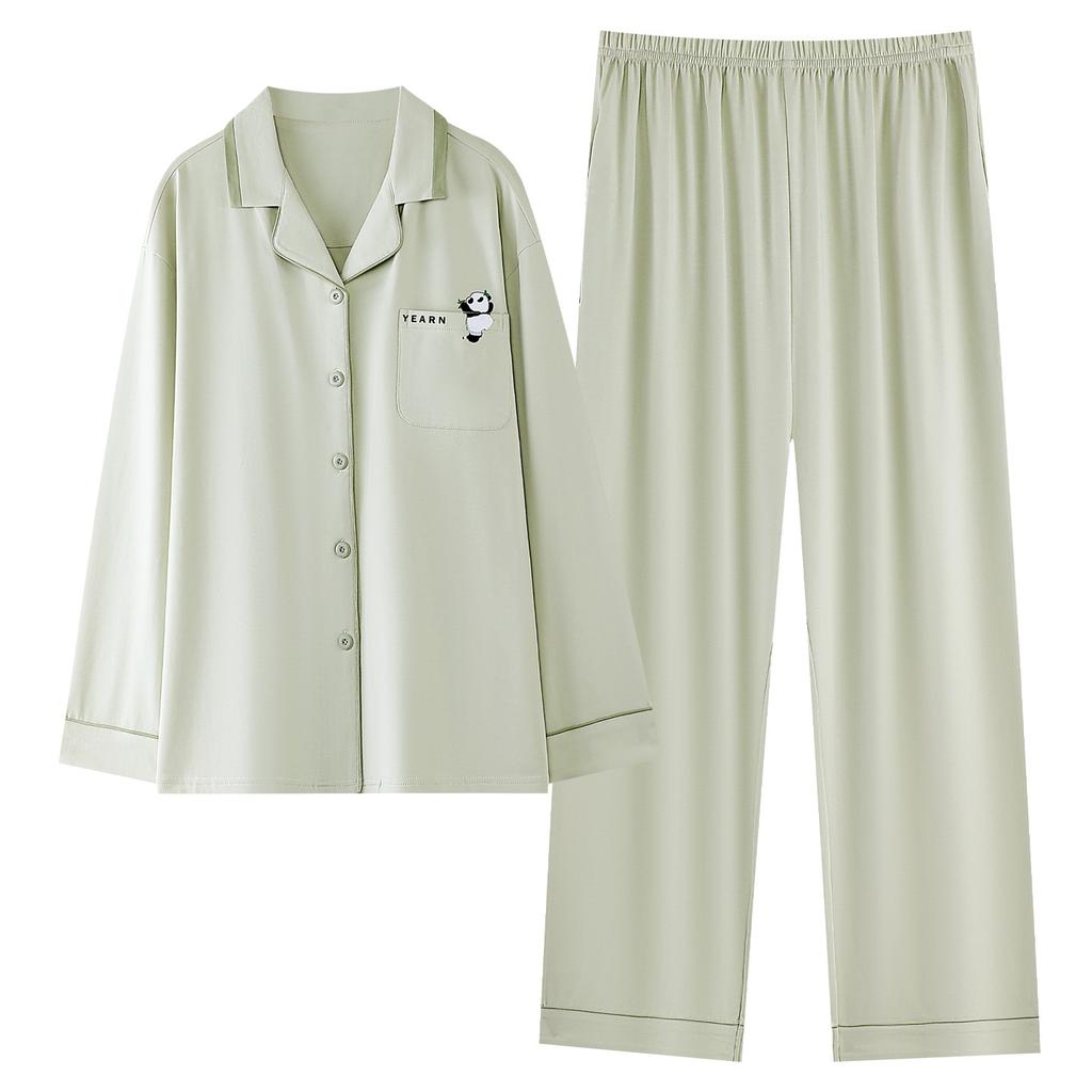 Pure cotton pajamas women's spring and autumn models, new cotton long-sleeved women's loungewear suit, casual and can be worn outside in autumn