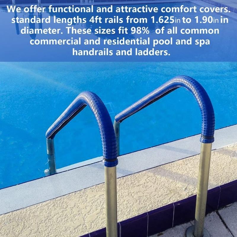 Nonslip Swimming Pool Hand Railing Handrail Cover Antiscald 4/6/8/10FT Neoprene Safe Rails Grip Accessories for All Ages