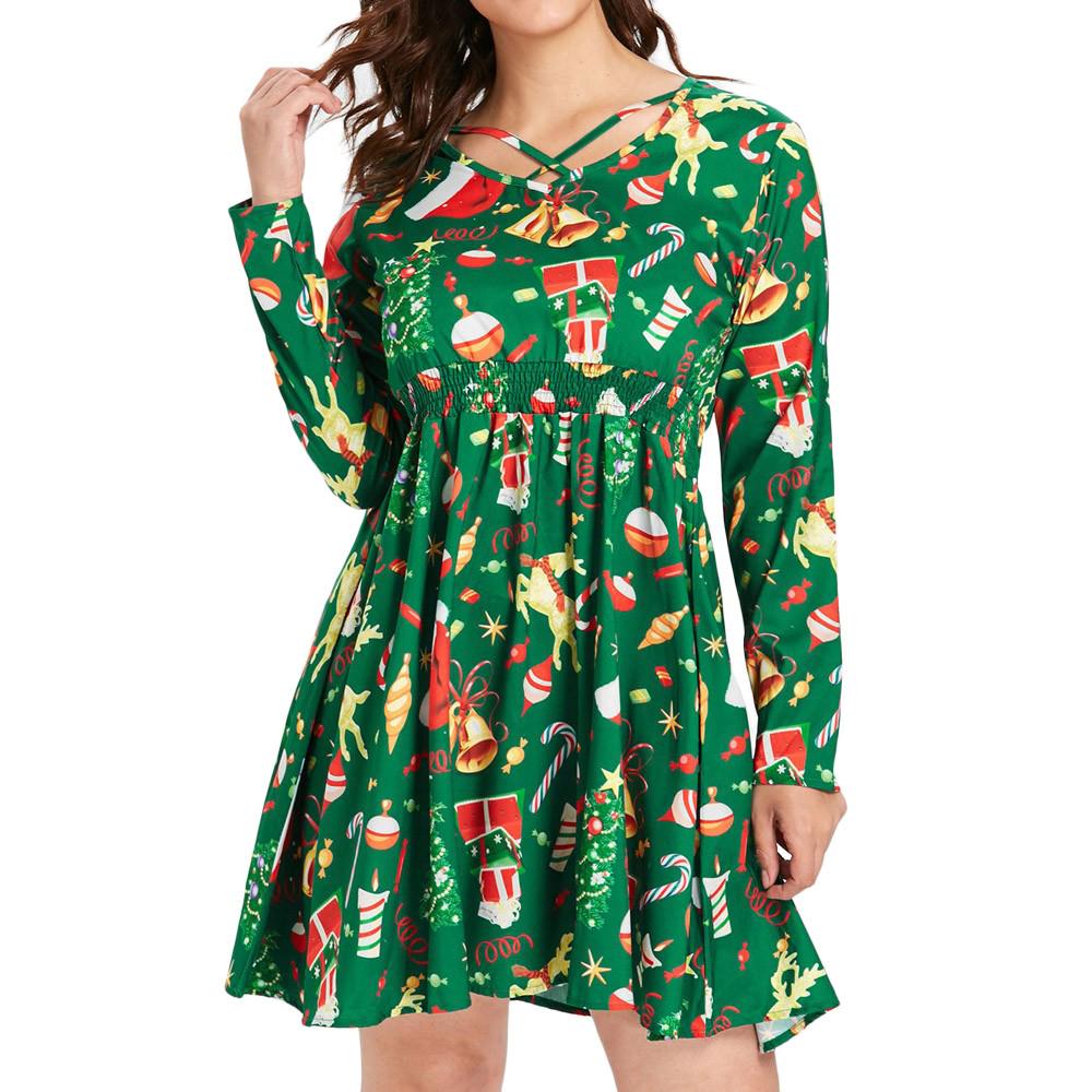 green christmas dress plus size