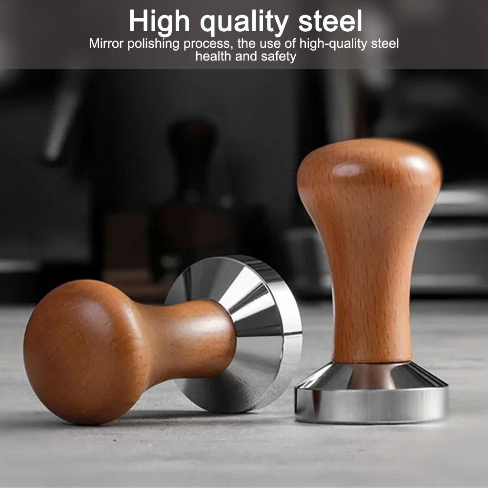 Espresso Tamper 51mm Wooden Handle Coffee Tamper Household Coffee Tampers Accessories Tools For 51mm Portafilters