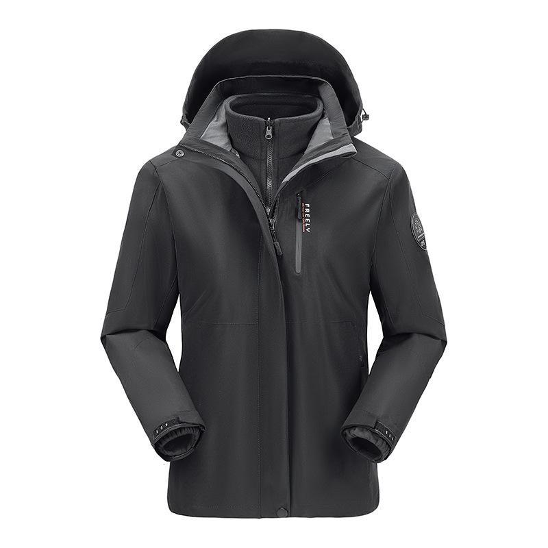 Autumn and Winter Style Jacket, Windproof and Waterproof Jacket, Three-in-one Removable Gold Mink Velvet Liner, Warm Mountaineering Jacket