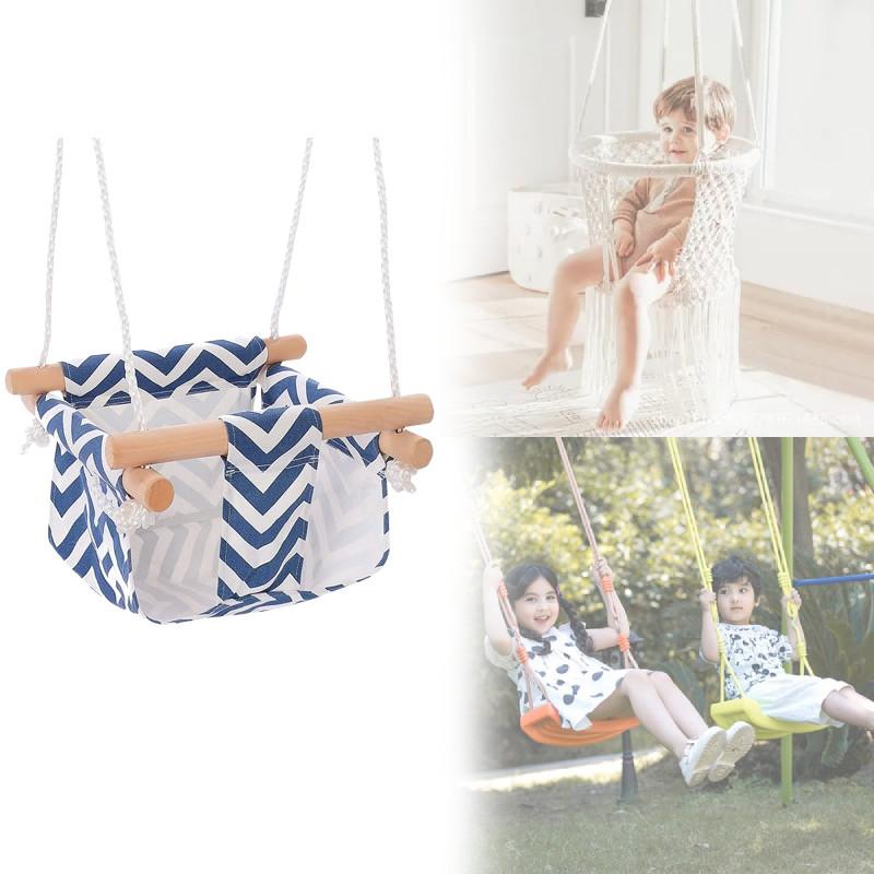 Baby Swing Indoor Outdoor With Cotton Linen Material For Toddler Development
