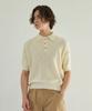 Centair Textured Short Sleeve Collared Knit_Ivory