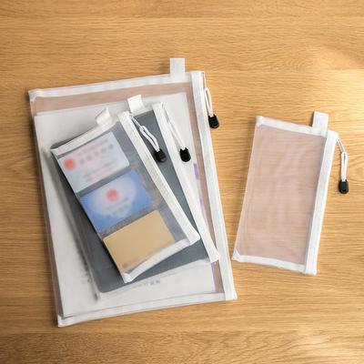 Mesh Zipper Document File Folders Pouch Storage Bag Waterproof Zip School Home Office Supplies Pencil Case Cosmetic Makeup Bags