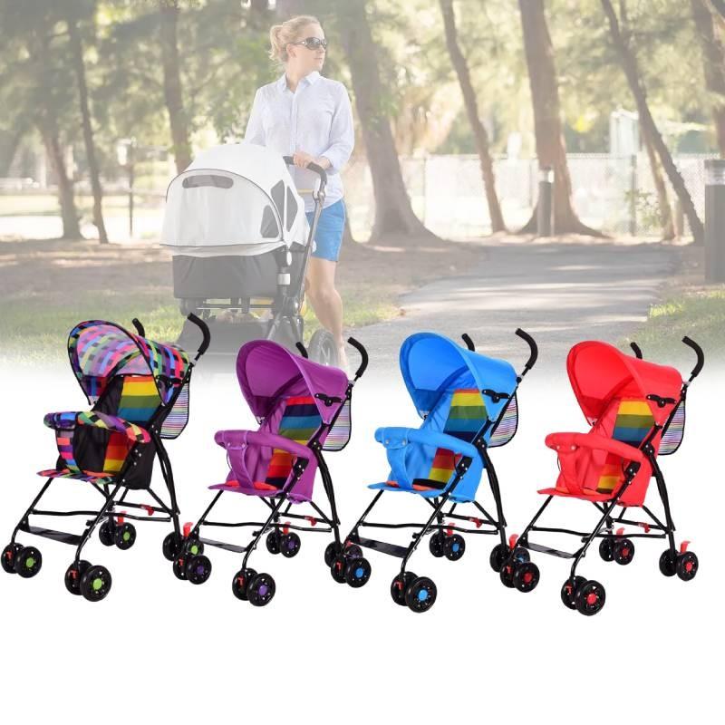 Stroller Ultra Kids Lightweight Foldable Convertible Seat One Button Rotation